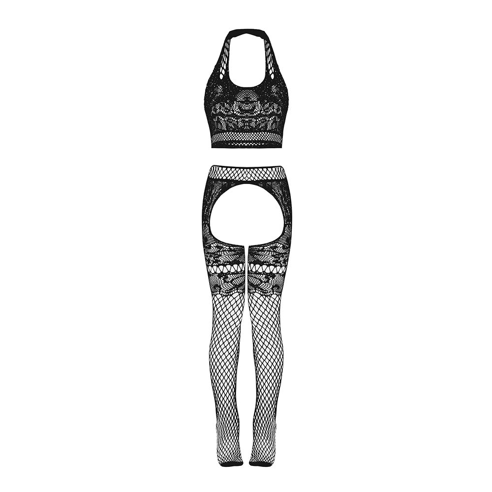 Magic Silk Seamless Cami & Gartered Thigh High Black O/S - Image 6