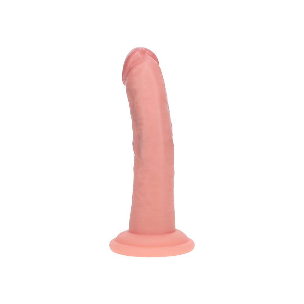Realrock Dual Density Silicone Realistic Curved Dildo 6 in. Beige - Image 4