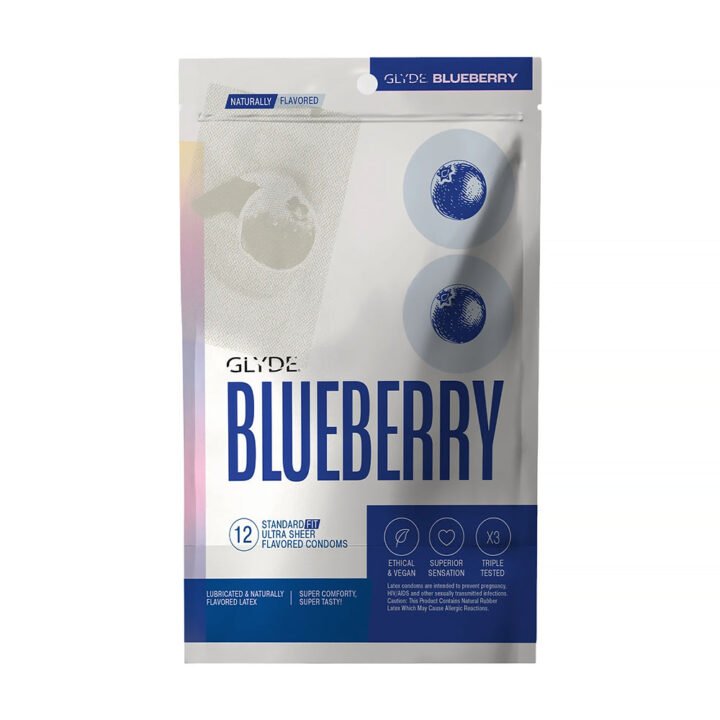 GLYDE Ultrathin Latex Condom Blueberry Flavored 12-Count