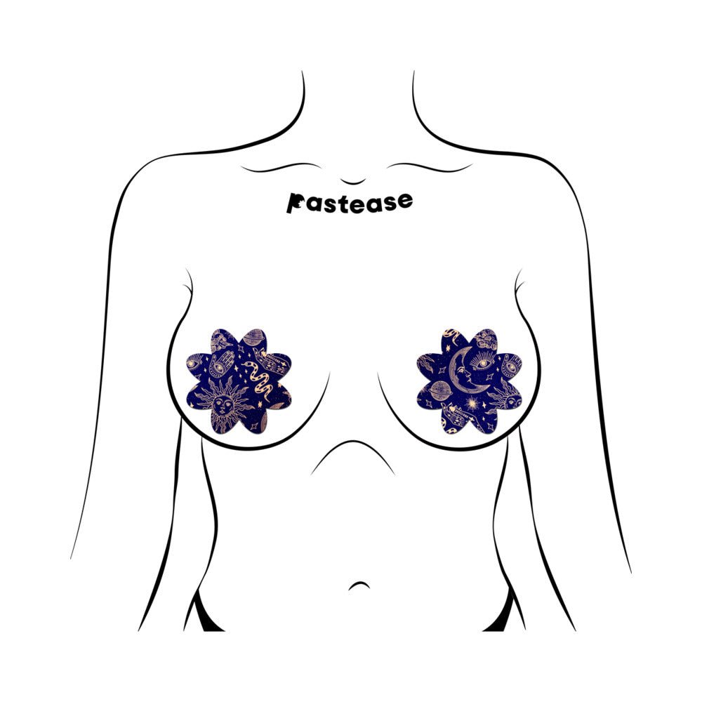 Pastease Midnight Celestial Sun & Moon Petal Breast Pasties - Image 2