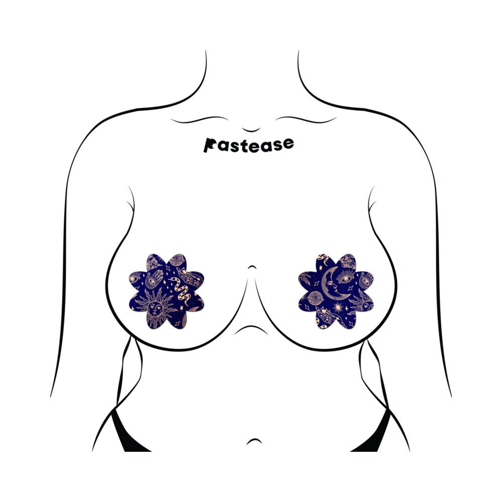 Pastease Midnight Celestial Sun & Moon Petal Breast Pasties - Image 3