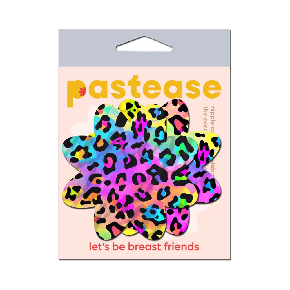 Pastease Rainbow Cheetah Leopard Print Petal Breast Pasties - Image 4