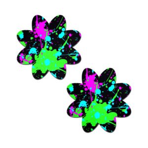 Pastease Vibrant Neon Paint Splatter Petal Breast Pasties