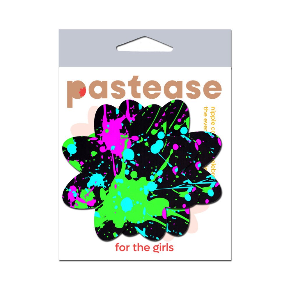 Pastease Vibrant Neon Paint Splatter Petal Breast Pasties - Image 4