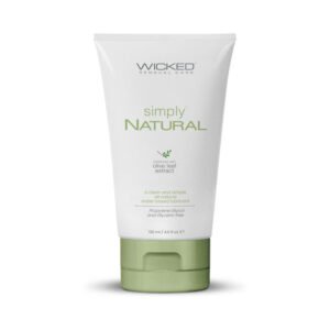 Wicked Simply Natural Aqua tube with green cap and olive leaf extract label, 4 oz